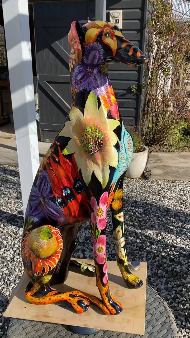 Colorful Anatomical Dog Statue