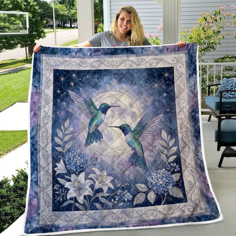 Hummingbird Floral Quilt