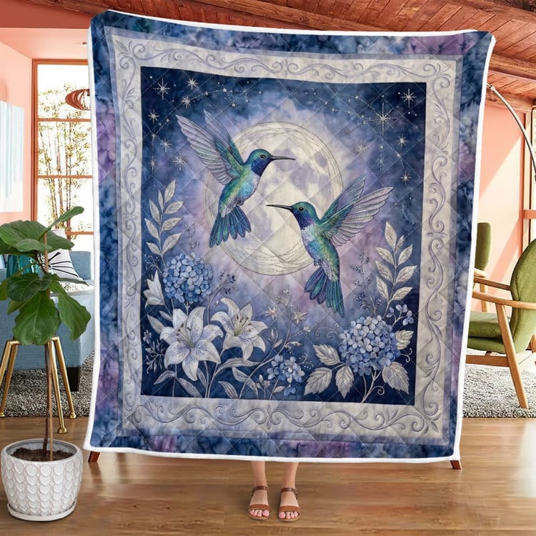 Hummingbird Floral Quilt