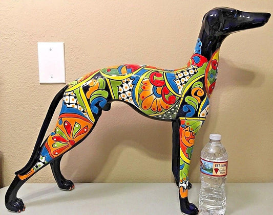 Talavera Sighthound Ceramic Sculpture – 20.5" XL