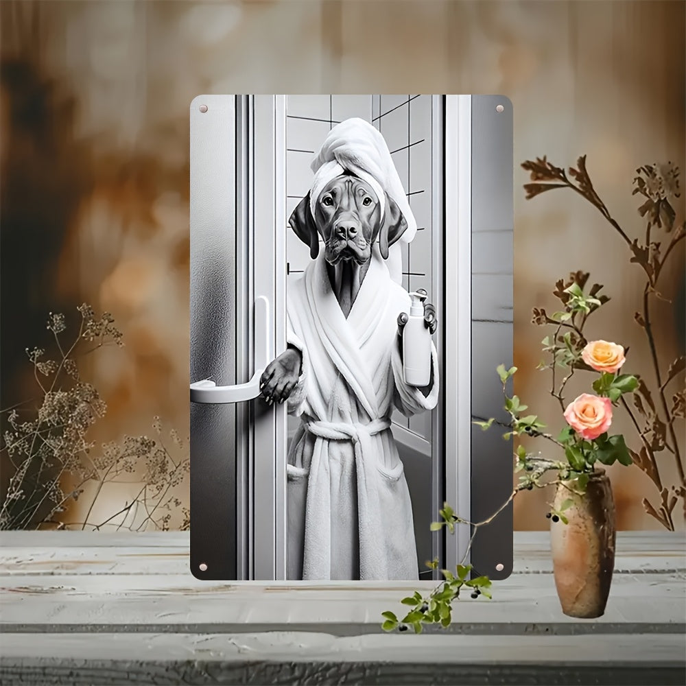 Vizsla Dog Art Poster | Black And White Bathroom Decor