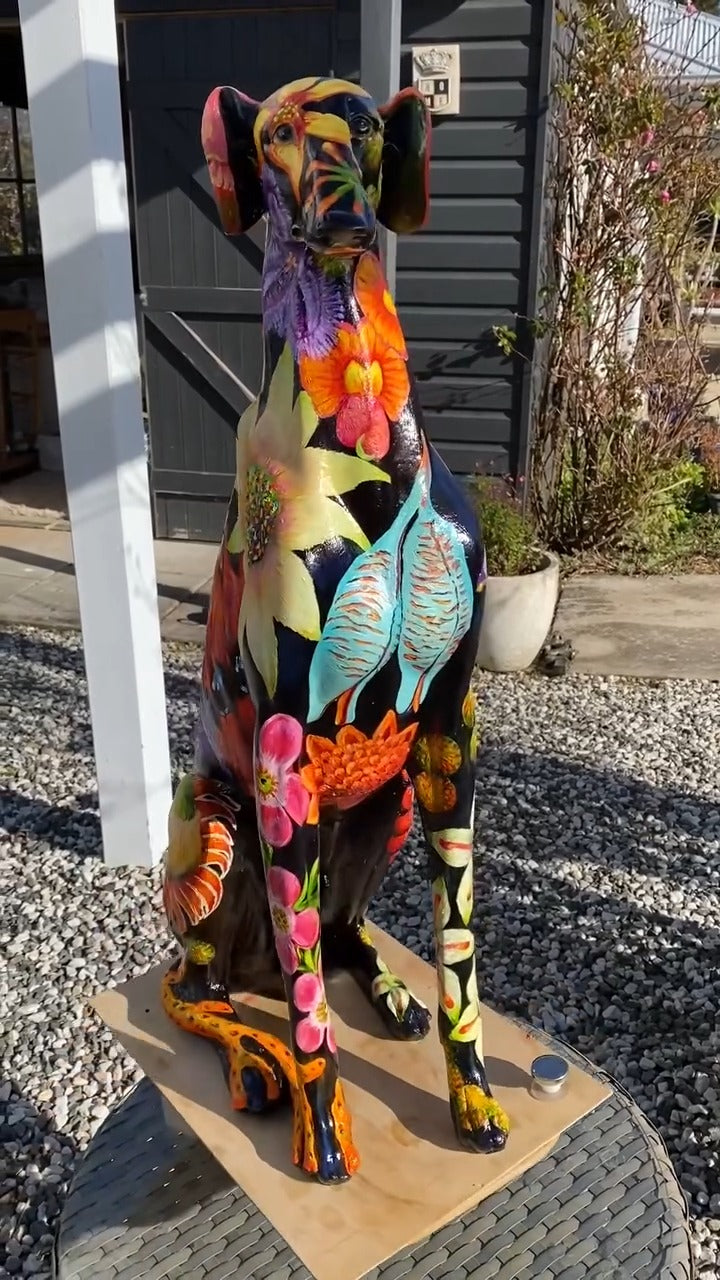 Colorful Anatomical Dog Statue
