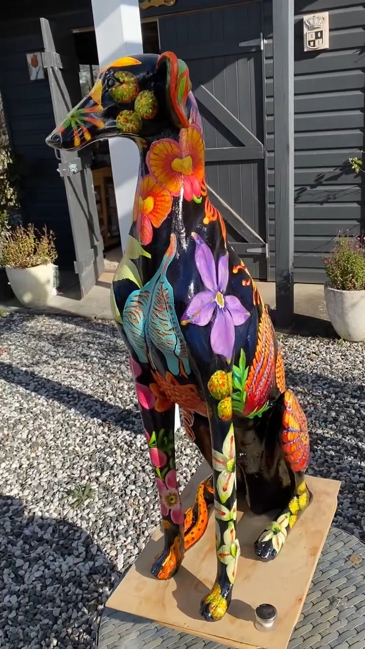 Colorful Anatomical Dog Statue