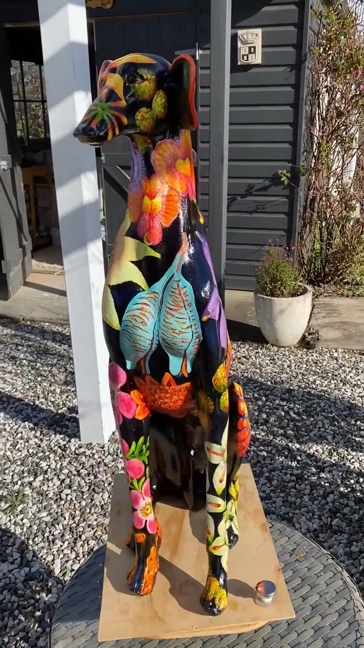 Colorful Anatomical Dog Statue
