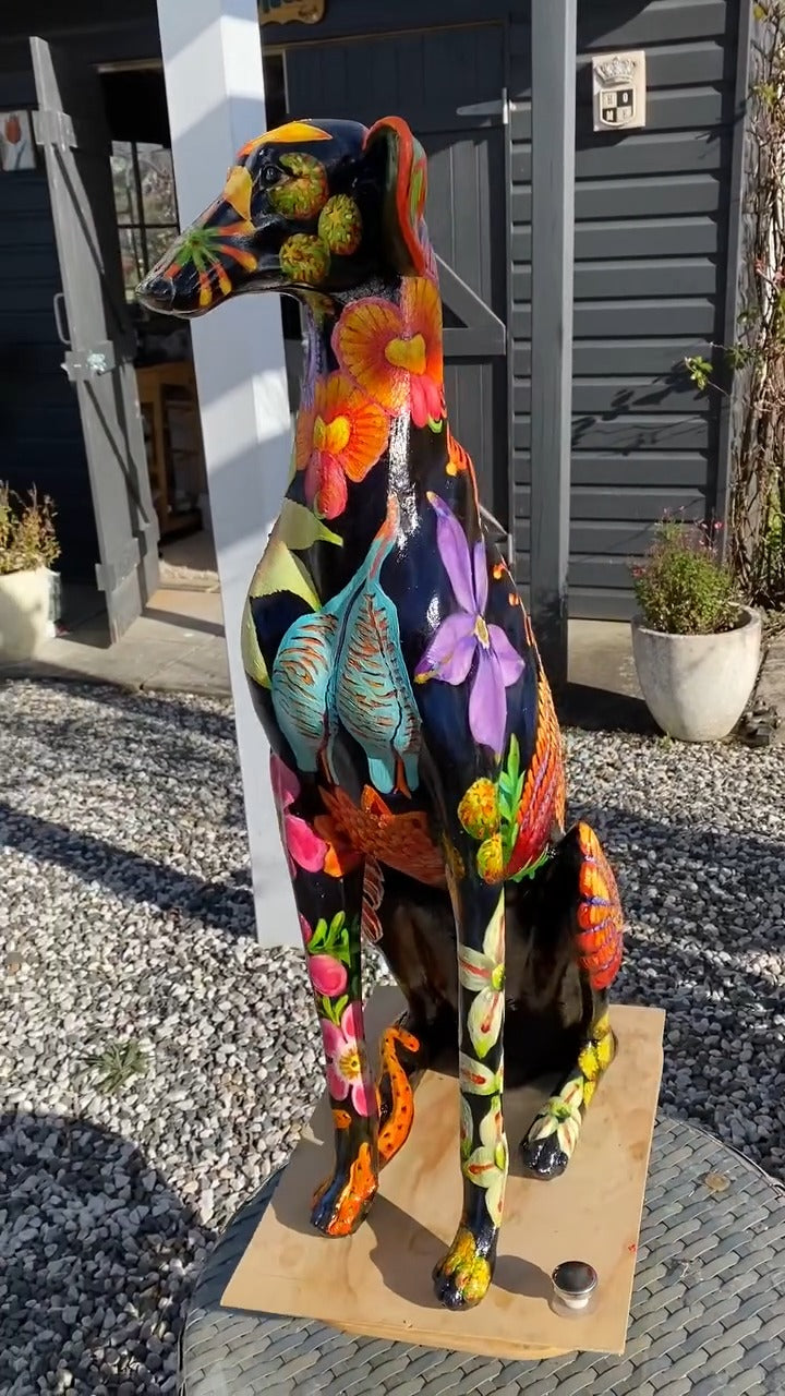Colorful Anatomical Dog Statue
