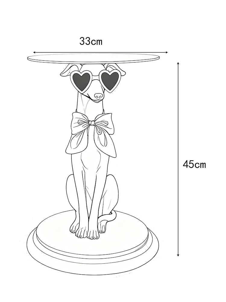 Gold or Silver Glass Top Sighthound Accent Table