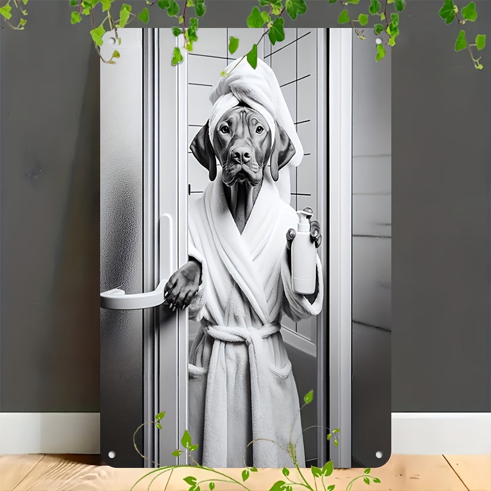 Vizsla Dog Art Poster | Black And White Bathroom Decor