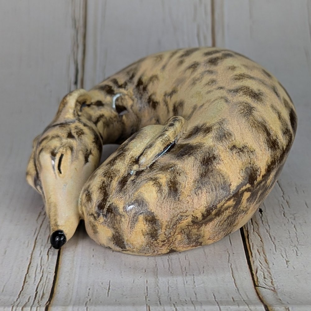 Fawn Brindle Sighthound Sculpture