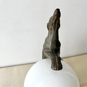 The joyful greyhound in marble and spelter, art deco lighting