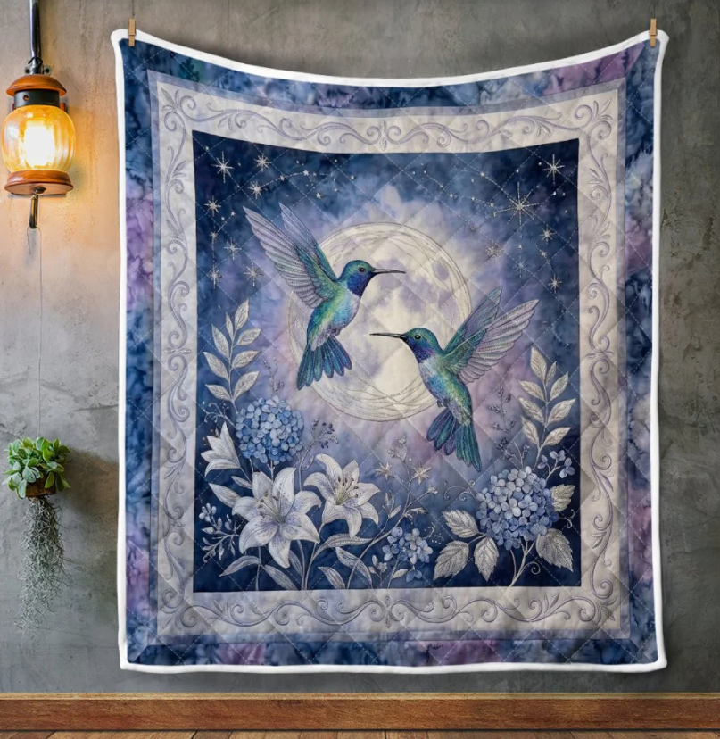 Hummingbird Floral Quilt