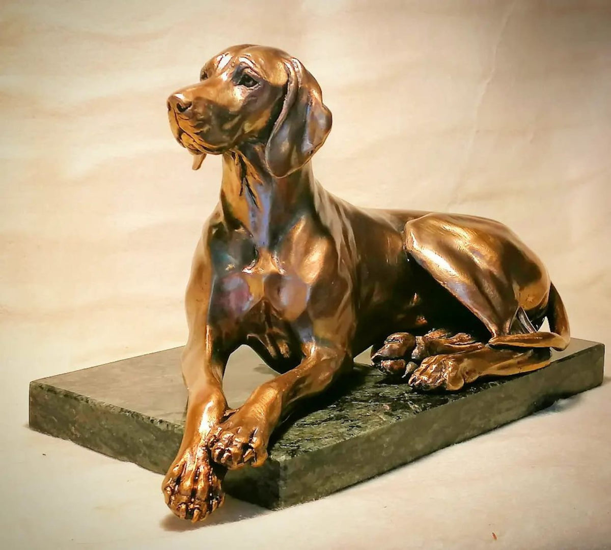 Lying Hungarian Bronze statue