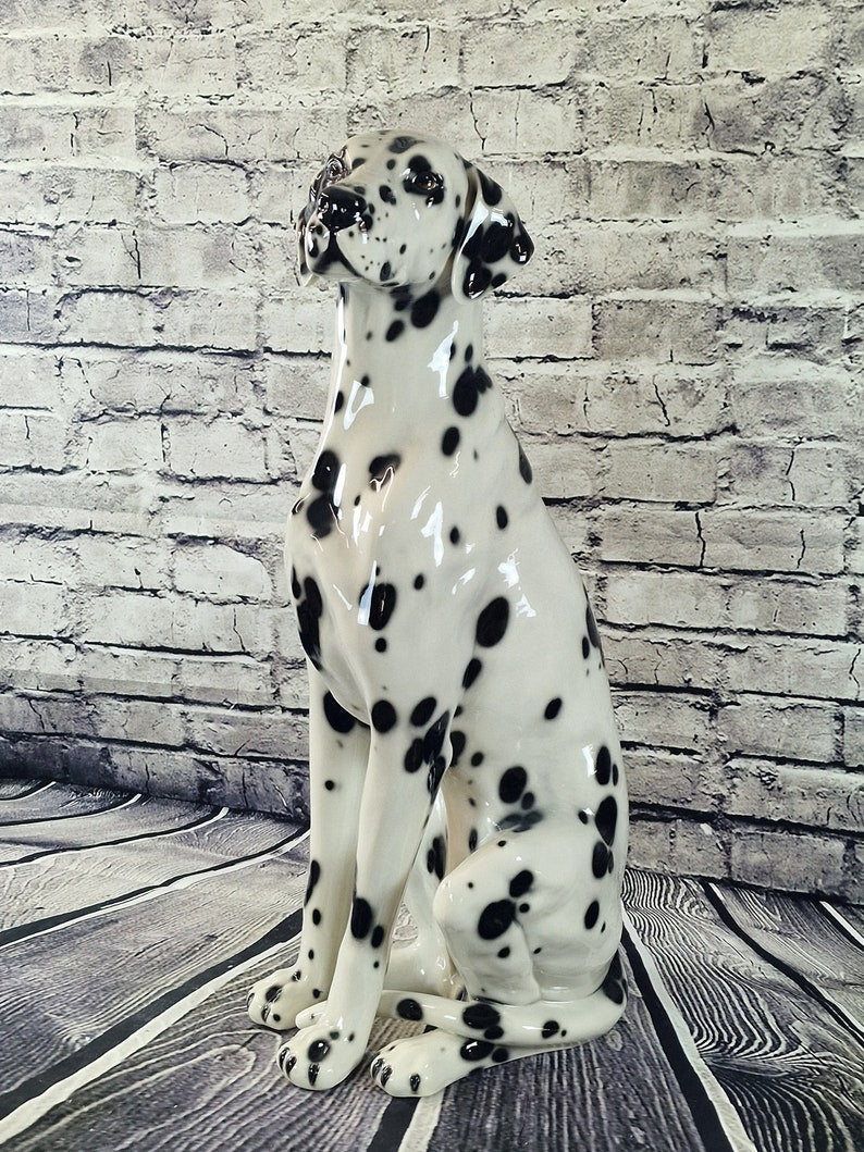 Elegant Sitting Dalmatian Statue