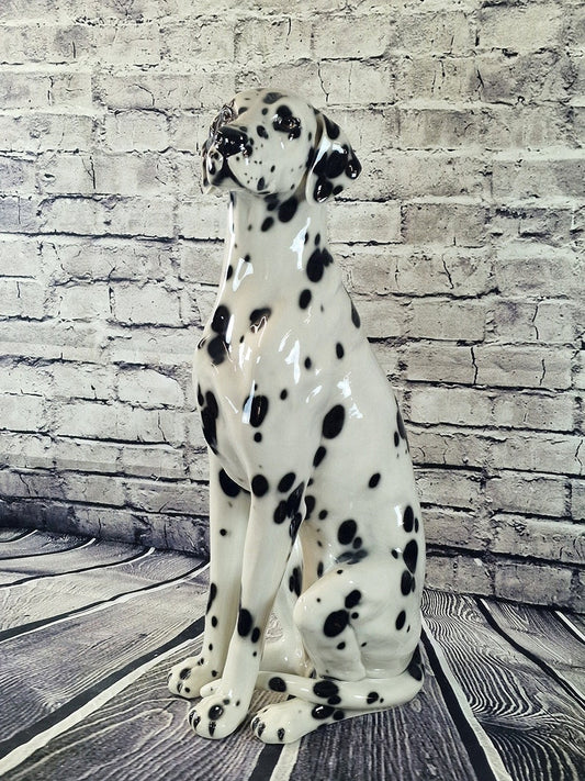 Elegant Sitting Dalmatian Statue
