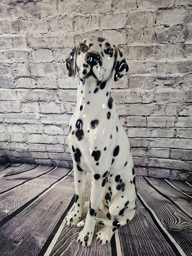Elegant Sitting Dalmatian Statue