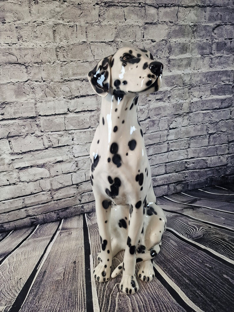 Elegant Sitting Dalmatian Statue